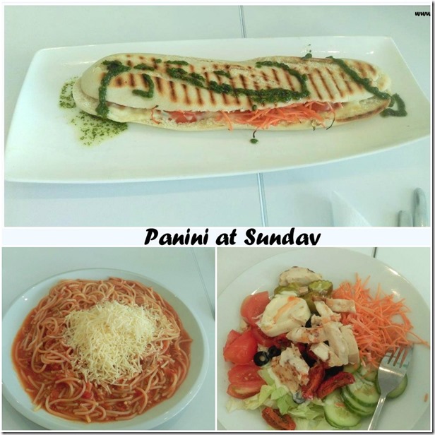 Panini, Cheese Bolognise and Salad